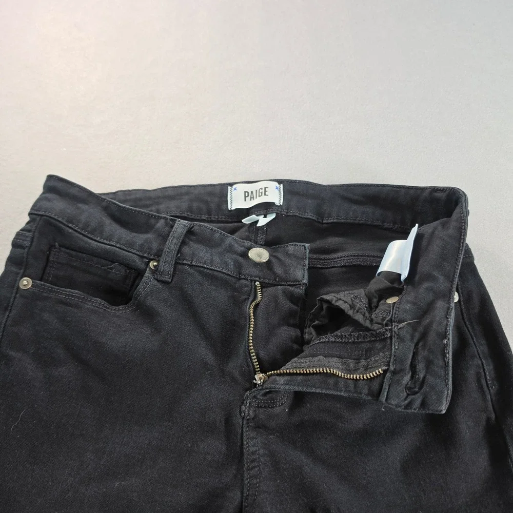 Paige Verdugo Ankle Skinny Jeans Womens 27 Black Mid Rise Stretch Denim Pants